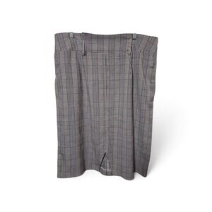 CATO Grey Glen Plaid High Waisted Pencil Skirt with Elastic Back and Vent 0520